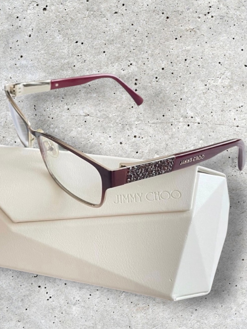Jimmy Choo JC124 Women's Matte Red Metal Eyewear Frames 54-15-135mm & Case & Bag
